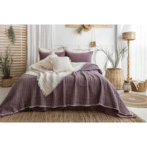 Meet Maya Natural Müslin Fitilli Yorgan 7 Katlı Dolgulu  Mürdüm