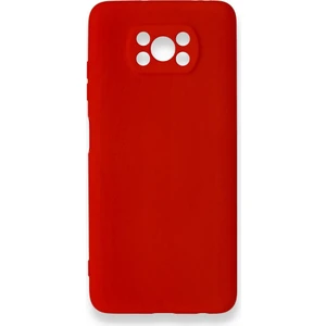 Techno Guru Poco X3 Kılıf Içi Kadife Kaplı Nano Silikon Kapak - Kırmızı
