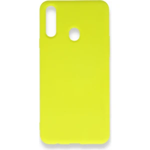 Techno Guru Samsung Galaxy A20S Kılıf Içi Kadife Kaplı Nano Silikon Kapak - Sarı