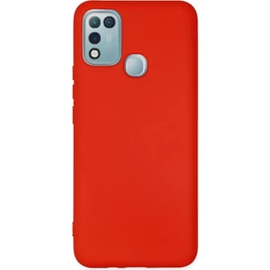 Techno Guru Infinix Hot 11 Play Kılıf Içi Kadife Kaplı Nano Silikon Kapak - Kırmızı