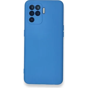 Techno Guru Oppo Reno 5 Lite Kılıf Içi Kadife Kaplı Nano Silikon Kapak - Mavi