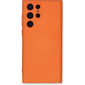 Techno Guru Samsung Galaxy S24 Ultra Kılıf Içi Kadife Kaplı Nano Silikon Kapak - Turuncu