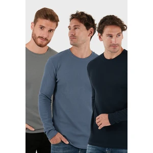 Pamuklu Bisklet Yaka Normal Kalıp Basic 3'lü Paket Sweat Erkek SWEAT 5905073S3