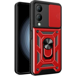 Royal Case Vivo Y17S Kılıf Tam Koruma Sağlayan Kamera Sürgülü Sert Silikon Kapak Ryc/pars Yüzüklü