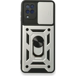 Techno Guru Samsung Galaxy A12 Kılıf Kamera Koruma Sürgülü Şık Pars Tank Sert Silikon Kapak