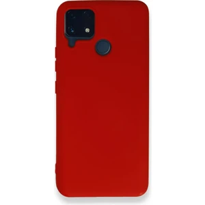 Techno Guru Realme C25S Kılıf Içi Kadife Kaplı Nano Silikon Kapak - Kırmızı