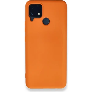Techno Guru Realme C25S Kılıf Içi Kadife Kaplı Nano Silikon Kapak - Turuncu