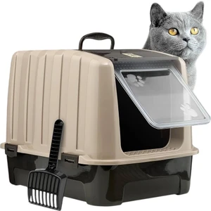 Retro Art Comanchero Kapalı Kedi Tuvaleti – Karbon Filtreli, Büyük Boy