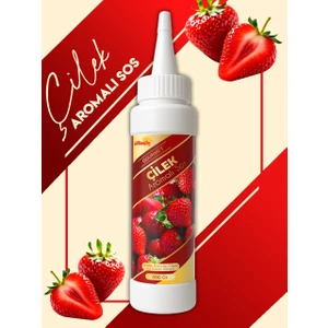 Çilek Aromalı Sos - Waffle & Krep & Pankek & Tatlı & Dondurma & Kruvasan Sos - 300 gr / 225 ml