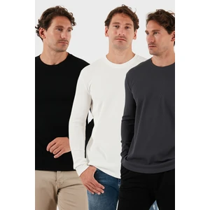 Pamuklu Bisklet Yaka Normal Kalıp Basic 3'lü Paket Sweat Erkek SWEAT 5905073S3