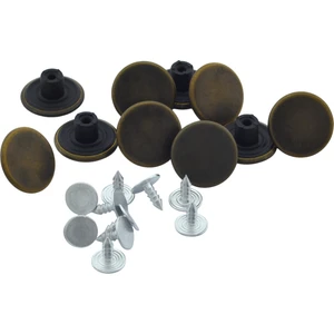 Hit Dükkan Büyük Boy 10 Adet Kot Pantolon Düğmesi, Jean Düğmesi Düz Antik Sarı (Bronz) 17MM