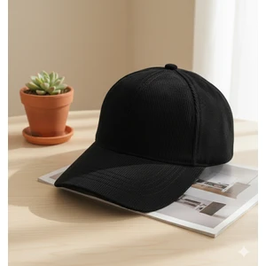 Fitilli Kadife Pamuk Spor Şapka Siyah