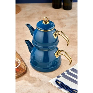 Emaye Özel Tasarım Yapışmaz Yüzey Büyük Boy Demlik Seti – Emaye Çaydanlık