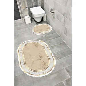 Su Emici Yumuşak Kaymaz Sünger Dolgulu Yıkanabilir Dekoratif Banyo Paspası Takımı 1001BİHTEROVAL