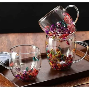 Çiçekli Çift Cidarlı Bardak