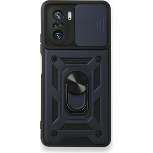 Royal Case Poco F3 Kılıf Tam Koruma Sağlayan Kamera Sürgülü Sert Silikon Kapak Ryc/pars Yüzüklü