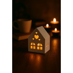 MİNİK ATÖLYE Tekli Ev Mumluk Kalpli Bohem