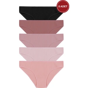 Koza İç Giyim Kadın 5'li Pamuklu Likralı Külot