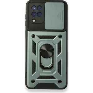 Samsung Galaxy A12 Kılıf Kamera Koruma Sürgülü Şık Pars Tank Sert Silikon Kapak