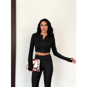 Slim Fit Yüksek Bel Toparlayıcı Crop Kadın 2’li Tayt Takım