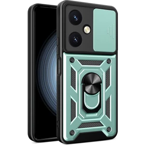 Royal Case Vivo Y27 Kılıf Tam Koruma Sağlayan Kamera Sürgülü Sert Silikon Kapak Ryc/pars Yüzüklü