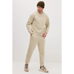 Erkek Relax Fit Pamuklu 3 Iplik Yumuşak Dokulu Içi Polarlı Bisiklet Yaka Taş Eşofman Takımı