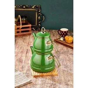 Emaye Özel Tasarım Yapışmaz Yüzey Büyük Boy Demlik Seti – Emaye Çaydanlık