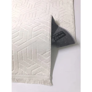 NarStore Home Armoni Saçaklı Kaymaz Tabanlı Kesme Kabartmalı Salon Koridor Mutfak Hali Beyaz Krem