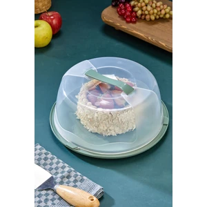 30 cm Özel Kilitli Kapak Yuvarlak Pasta Kek Fanusu Saklama Taşıma Aparatlı Şeffaf Muhafaza Kabı