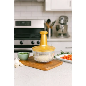 3 Bıçaklı Üstten Basmalı El Rondosu – Pratik Sebze, Meyve ve Soğan Doğrayıcı | Hızlı ve Kolay Kullanım