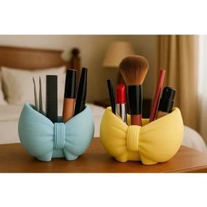 3'lü El Yapımı Kurdele Tasarımlı Saksı Seti - Handmade Taş Tozu Sukulent Mumluk Dekoratif Biblo 8cm