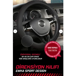 Lüks Oto Geçmeli Direksiyon Kılıfı %100 Yerli - Kokusuz - Noktalı Deri