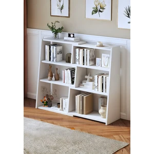 Mobilya Pratik Uzatılabilir Merdiven Raflı Kitaplık Küçük Alanlar Veya Köşeler Için 3 Katlı Merdiven Tipi Alçak Kısa Kitaplık