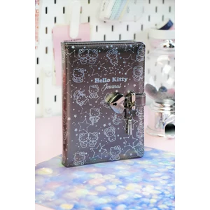 Victoria's Journals Hello Kitty Hush Hush Kilitli Çizgili Defter – 160 Yaprak, Kutulu, Özel Tasarım