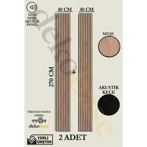 Meşe (2 Adet) 40x270 cm Yeni Nesil Akustik Ahşap Duvar Paneli