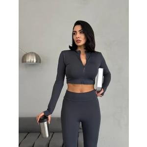 Slim Fit Yüksek Bel Toparlayıcı Crop Kadın 2’li Tayt Takım