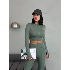 Slim Fit Yüksek Bel Toparlayıcı Crop Kadın 2’li Tayt Takım