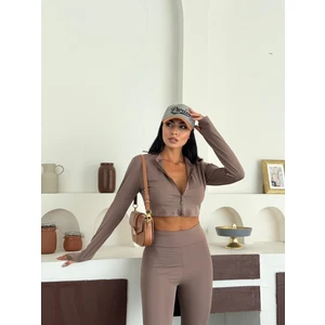 Slim Fit Yüksek Bel Toparlayıcı Crop Kadın 2’li Tayt Takım