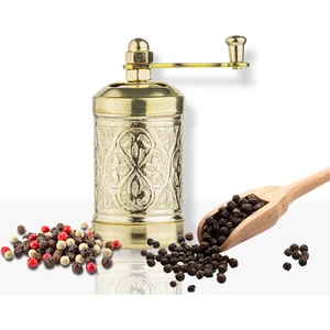 Glıos Sarı Zamak Karabiber El Değirmeni Öğütücü Grinder 8 cm