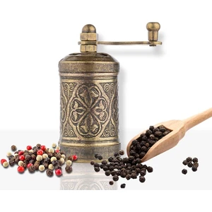 Glıos Antik Zamak Karabiber El Değirmeni Öğütücü Grinder 8 cm