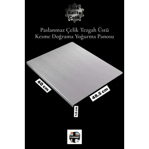 Paslanmaz Çelik Tezgah Üstü Kesme Doğrama Yoğurma Tahtası - L Kenar - Xl Ekstra Büyük Boy