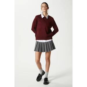 Mushy Bordo Basic Triko Kazak