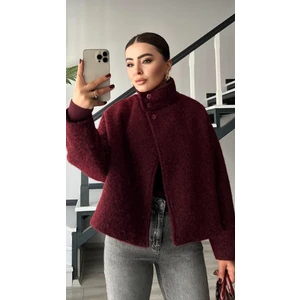 Bordo Buklet Yarım Balıkçı Mont