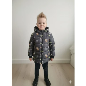 Dublino Kids Yeni Desenli Içi Kürklü ve Kapüşonlu Su ve Rüzgar Geçirmez Erkek Çocuk Montu