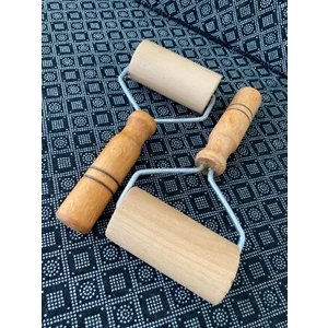 2'li Ahşap Saplı Hamur Açıcı Mini Merdane, Bambu Pizza Hamur Açma Rulosu