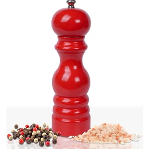 Kırmızı Ahşap Tuz ve Karabiber El Değirmeni Öğütücü Grinder 18 Cm