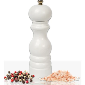 Beyaz Ahşap Tuz ve Karabiber El Değirmeni Öğütücü Grinder 18 Cm