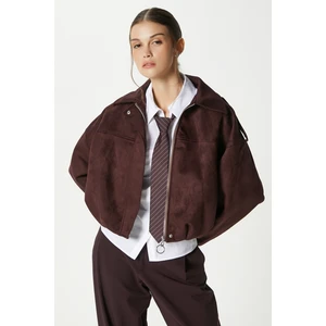 Kadın Rodney Süet Etkili Mürdüm Bomber Ceket