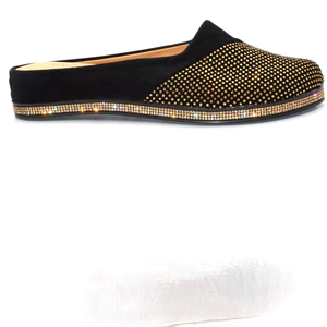 Kadın Siyah Taşlı Günlük Ev Terliği , Çeyiz Terliği ve Misafir Terliği