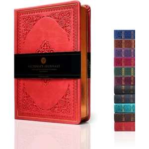 Victoria's Journals Vintage Çizgili Defter 12X17 cm Kırmızı 1187